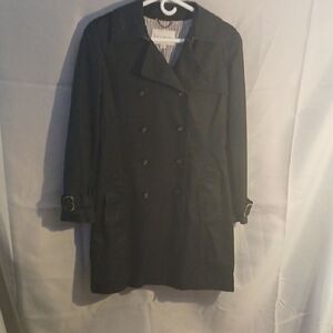 Banana Repulic Black Double-Breasted Women's Trench Coat Size M EUC